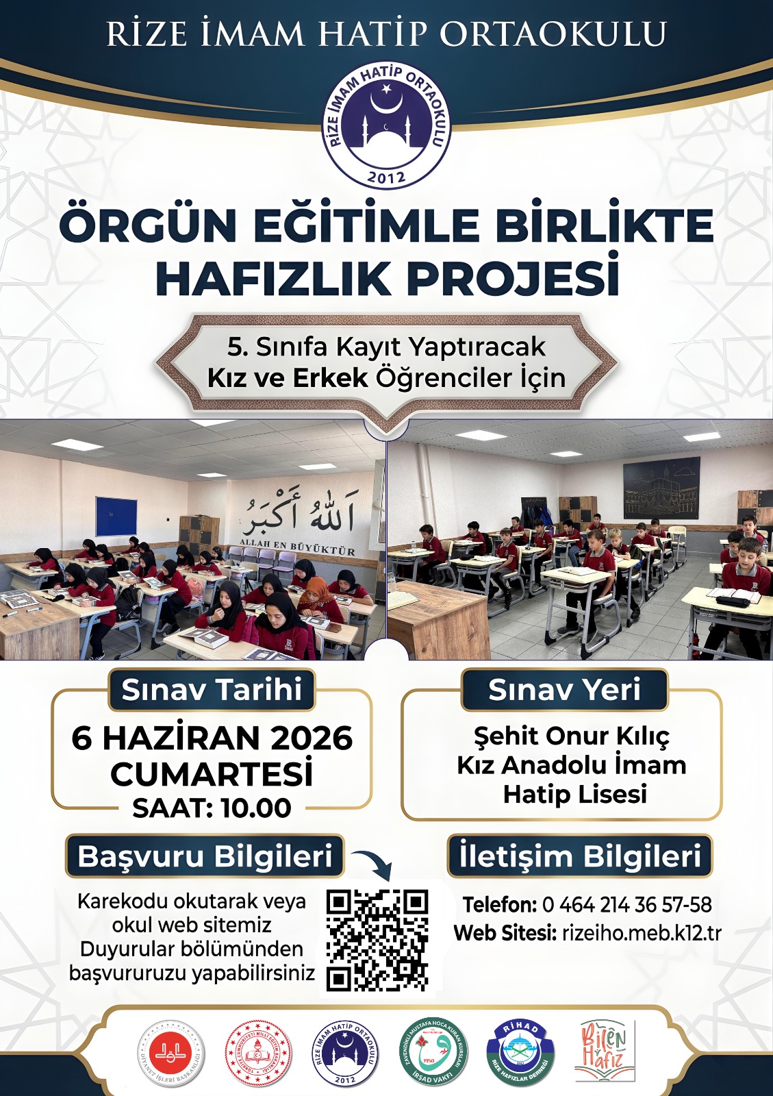 RİHO Hafızlık Sınıflarına Öğrenci Müracaatları Başladı